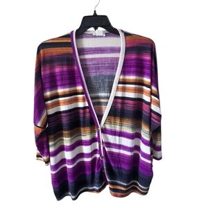 Vibrant Striped Women's Dolman Cardigan